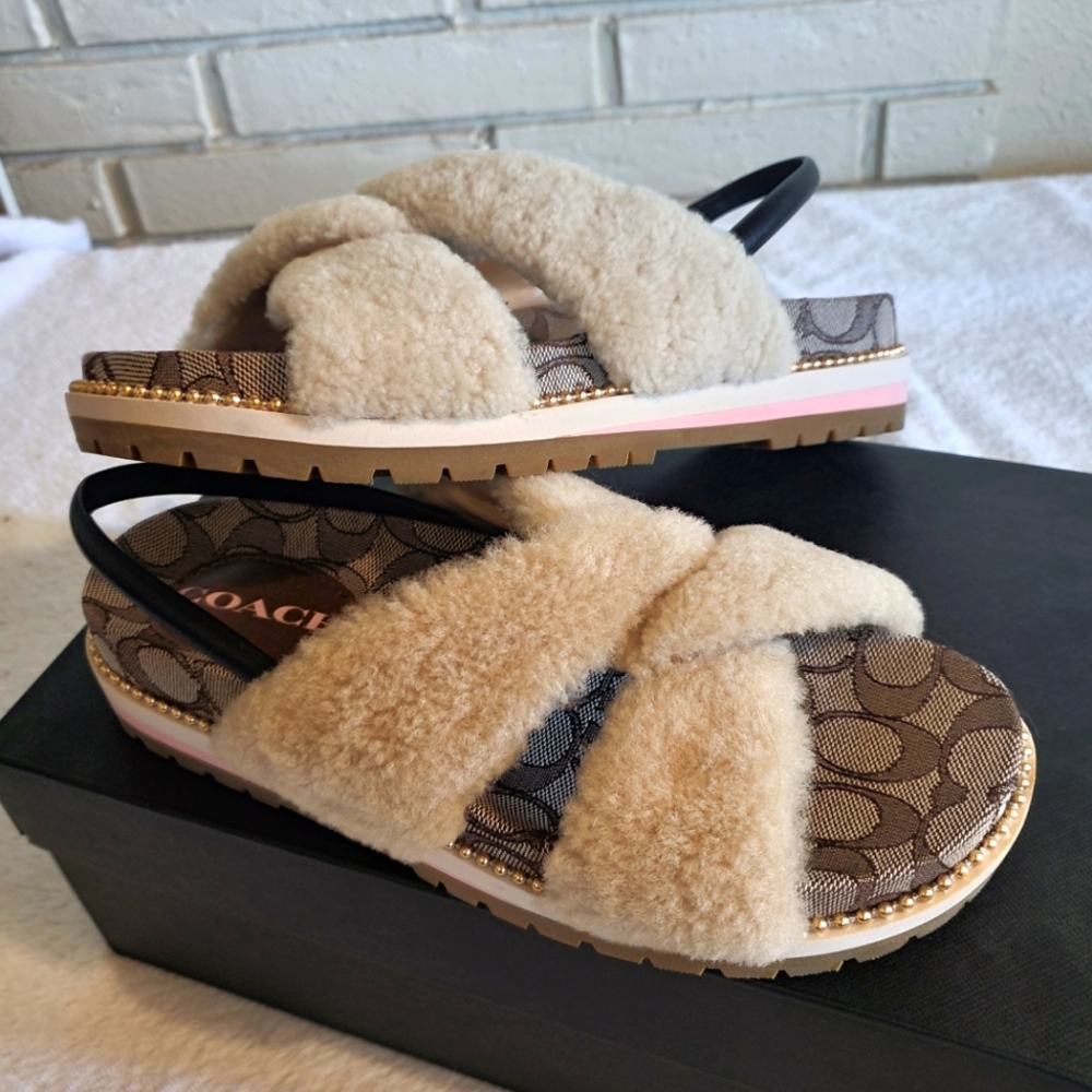 Coach Shearling Sandals
